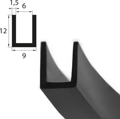Produktbild von V40 Fassungsprofil Fassungsbereich 6 mm Kantenschutz EPDM Gummiprofil Gummidichtung