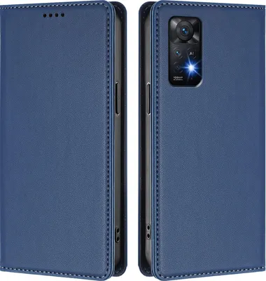Obrázek produktu pro Kožené pouzdro pro Xiaomi Redmi Note 11 Pro 5G/4G/Note 12 Pro 4G, magnetické flipové pouzdro zPolyuretankůže se stojánkem Tmavě modrá