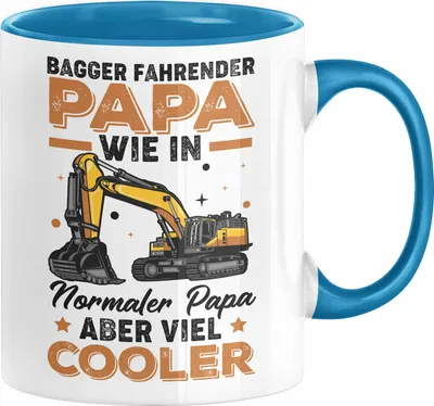 Produktbild von Baggerfahrer Papa Tasse Geschenk Baggerfahrender Papa Wie Ein Normaler Papa Aber Viel Cooler Geschenkidee Vatertag Baustelle (Blau)