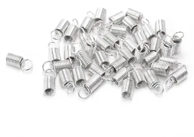Produktbild von Vintageparts Endkappen für 3,5 mm Bänder silberfarben, 40 Stück