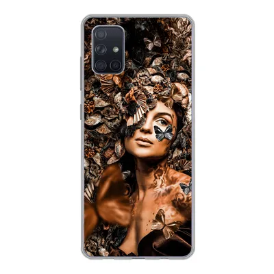 Produktbild von MuchoWow® Handyhülle Schutzhülle Hülle für Samsung Galaxy A71 Luxus - Frau - Collage Silikon Softcase Handy Hülle - Kartenbesitzer