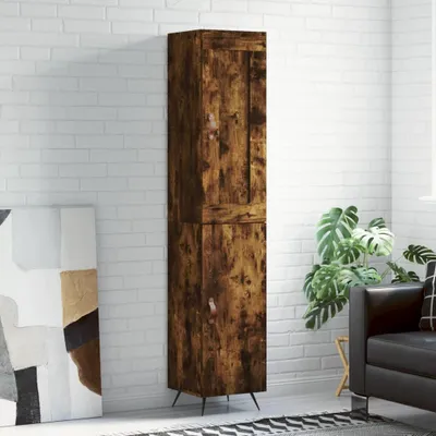 Zdjęcie produktu dla vidaXL Highboard dąb wędzony 34,5x34x180 cm materiał drewnopochodny