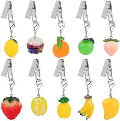 Produktbild von Schwere Tischdeckengewichte Set mit Früchten und Clips