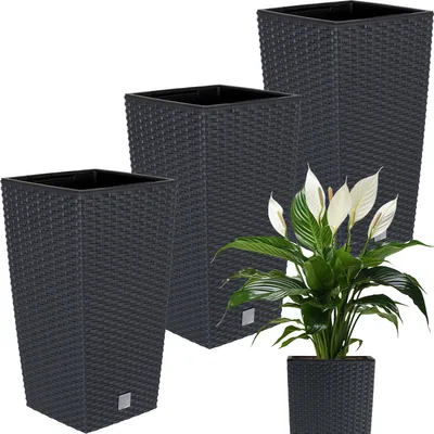 Fioriera E Interno Rimovibile In Rattan PP Antracite 12/44 L | Leroy Merlin - Foto 2