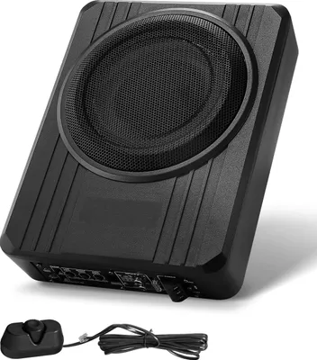 Obrázok produktu pre SucceBuy 8" 400 W subwoofer do auta pod sedadlo, štíhly aktívny audio subwoofer, integrovaný zosilňovač, vstup pre vysokú/nízku úroveň a ovládanie hlasitosti pre SUV, osobné a nákladné vozidlá, obytné automobily