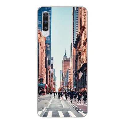 Produktbild von MuchoWow® Handyhülle Schutzhülle Hülle für Samsung Galaxy A70 Veteranenparade in New York Silikon Softcase Handy Hülle - Schutzhaube