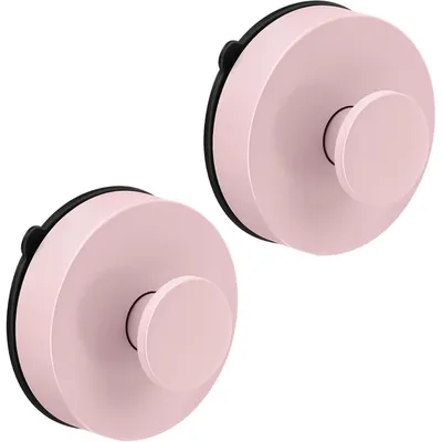 Immagine prodotto di Ganci a ventosa rosa, 2 pezzi, senza foratura, impermeabili, in ABS/PVC