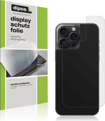 Produktbild von 4x Schutzfolie für Apple iPhone 15 Pro Rückseite matt Displayschutzfolie Folie Display Schutz dipos