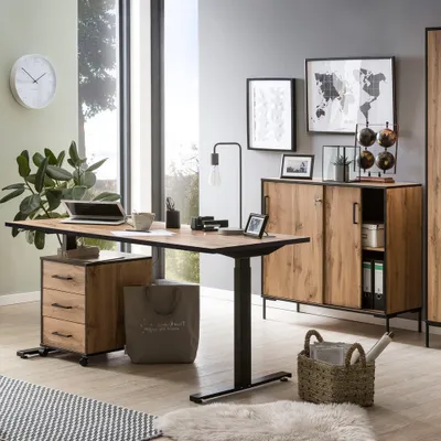 Produktbild von Arbeitszimmer Komplett Set FALUN-80 in Eiche Landhaus Nb.