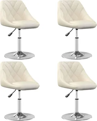 Image de Chaises à manger pivotantes lot de 4 Crème Velours