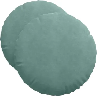 Obrázok produktu pre vidaXL Sedacie vankúše, 2 ks, zamat, tmavozelená, priemer 50 x 19 cm