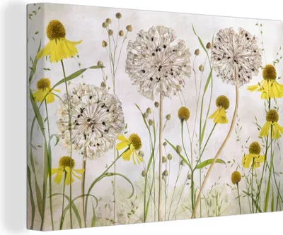 Produktbild von OneMillionCanvasses® - Leinwandbilder - 140x90 cm, Blumen - Stillleben - Ölfarbe, Wandbilder Kunstdruck Wanddekoration