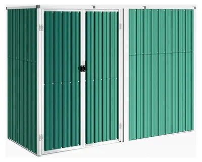 Produktbild von Gartenschuppen aus verzinktem Stahl, Geräteschrank für Gartenwerkzeuge 225 x 89 x 159/161 cm (B x T x H), schräges Dach