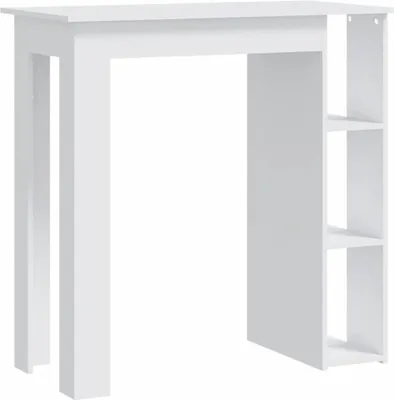 Produktbild von vidaXL Bartisch mit Regal Weiß 102x50x103,5 cm Holzwerkstoff