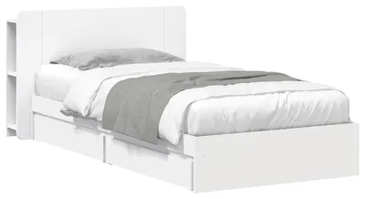 Immagine prodotto di vidaXL Struttura letto con contenitore, bianco, 75 x 190 cm, materiale derivato dal legno