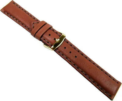 Produktbild von Uhrenarmband Leder Lamm-Nappa Braun Herzog 20721G, Stegbreite:20mm