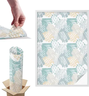 Obrázok produktu pre Fólia na ochranu súkromia - 146x100 cm - farebné sklo / vitrážový dizajn - nepriehľadná a dekoratívna - samolepiaca dekoratívna sklenená fólia - ochrana proti UV žiareniu, jednoduchá inštalácia - abstraktná mozaika