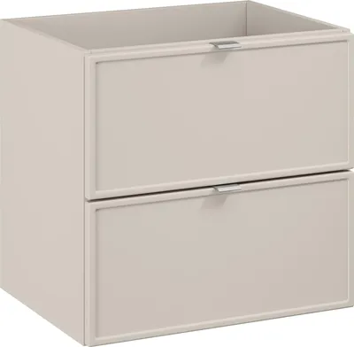 Produktbild von Badezimmerschrank Für Waschbecken 60 Cm Kaschmir Matt 2 Schubladen Fräsung