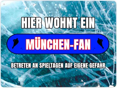 Produktbild von Hier wohnt ein München-Fan Metallschild XXL in 28x38 cm mit Eishallen