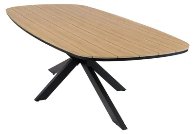 Produktbild von Ovaler Gartentisch Cadiz | 280 x 115 cm | Tecon Teak | Schwarz
