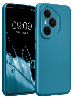Produktbild von kwmobile Handyhülle für HONOR 400 Pro Hülle - weiche Silikon Case metallisch schimmernd - Schutzhülle Cover - Metallic Karibikblau