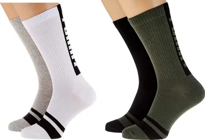Produktbild von PUMA Herren Socken wadenlang - Farbe: White / Grey 2 Paar Army Green 2 Paar - Größe: 43-46
