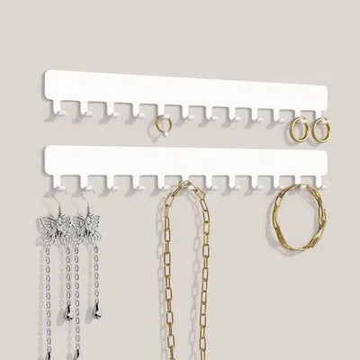 Produktbild von Weißer Schmuckhaken | Schmuckhalter ohne Löcher | Schlafzimmer/Boutiquedisplay