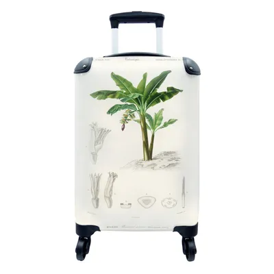 Produktbild von MuchoWow® Koffer Handgepäck Trolley Rollkoffer Kleine Reisekoffer mit 4 Rollen - Pflanzen - Vintage - Blatt - Cabin Size < 55x40x23 cm & 55x40x20 cm - Fotokoffer - Kabinenkoffer - Boardgepäck - Reise-Box - Reisekoffer - Reisegepäck - Koffer mit Bild - Trolley für Kinder