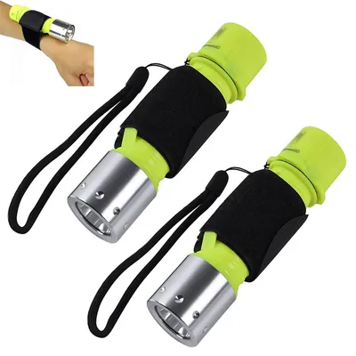 Produktbild von 2 Stück T6 LED Tauchertaschenlampe 1000 Lumen wasserdicht für Tauchen Nachtschnorcheln und Notfälle