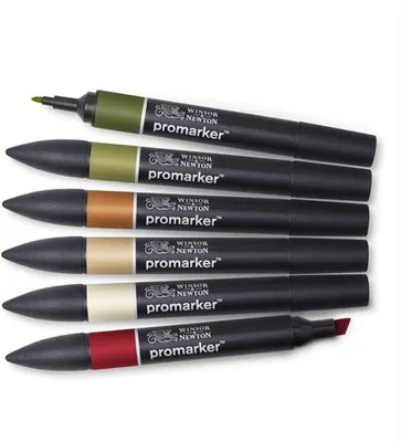 Produktbild von Winsor & Newton | ProMarker 6pcs Landschaftstöne set 1