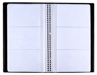 Produktbild von Visitenkartenmappe für 240 Karten im Querformat in schwarzer Lederoptik