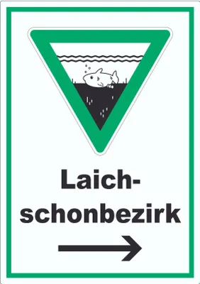 Produktbild von Laichschonbezirk Richtungspfeil rechts Aufkleber A1 (594x841mm)