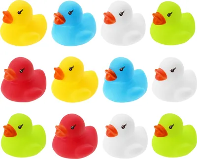 Produktbild von 12er WELLGRO Badeenten Set – Gummienten Rubber Ducks für Kinder & Babys – Badewannenspielzeug Baby, Wasser Spielzeug Kinder, Mini Badeenten Set, Geschenk, Party Mitgebsel & Deko – BPA-frei