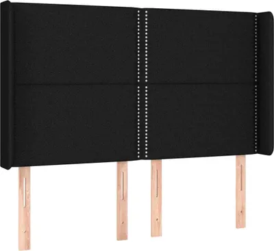 Produktbild von vidaXL Kopfteil mit Ohren Schwarz 147x16x118/128 cm Stoff