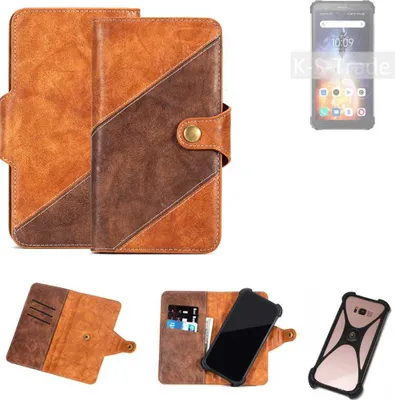 Produktbild von K-S-Trade Handyhülle Schutzhülle Bookstyle Case Wallet-Case kompatibel mit Blackview BV6600E Cover Klapphülle Kantenschutz Smartphone dunkelbraun