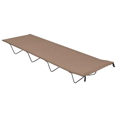 Image de vidaXL Lits de camping 2 pièces 180x60x19 cm Toile Oxford et acier Taupe