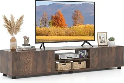 Imagen del producto de Armario de 160 cm, mesa de televisión para televisores de hasta 70 pulgadas (color marrón)