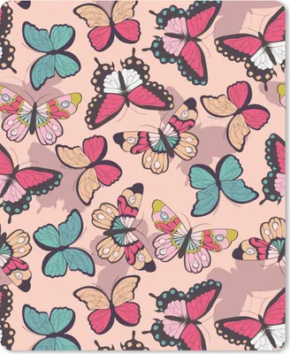 Produktbild von MuchoWow® Mauspad Mousepad Schmetterling - Rosa - Blau - Design 30x40 cm - Mousepads - Maus Mat - Pad - Mausunterlage - Mausmatten