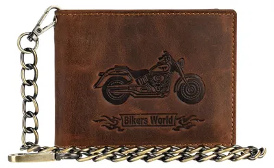 Produktbild von GREENBURRY Leder Geldbörse Vintage Wallet With Chain Brown Bike braun