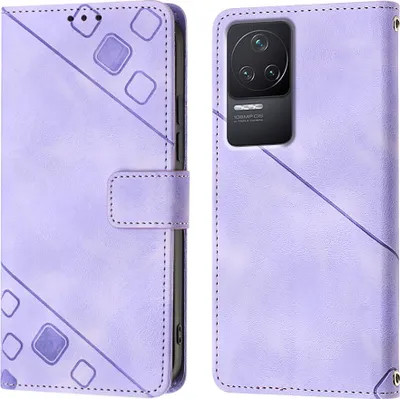 Produktbild von Hülle für Xiaomi Redmi K50 / K50 Pro Prägung Flip Leder Brieftasche Schutzhülle mit Ständer Lila