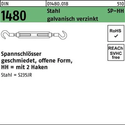 Produktbild von Reyher  Spannschlossmuttern DIN 1480 St. SP HH M 12 vz (1 Stück)