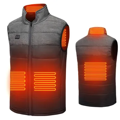 Immagine prodotto di Gilet riscaldato per uomo e donna, giacca riscaldata USB-elettrica con 4 zone di riscaldamento per gli sport all'aperto
