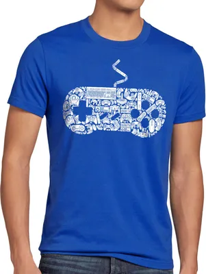 Produktbild von style3 Gamer T-Shirt Herren super konsole kart NES SNES zelda mario sonic wii, Größe:XXXL, Farbe:Blau