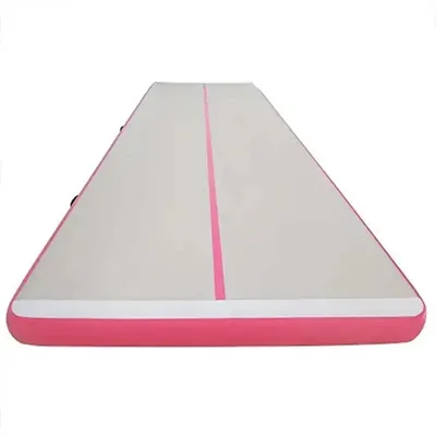 Obrázok produktu pre Nafukovacia podložka na cvičenie, odolné PVC, univerzálne použitie na jógu a fitness, ružová, 400 x 100 x 10 cm-a