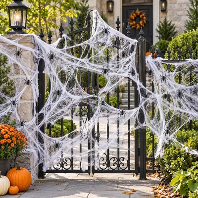 Halloween-Dekospinnennetz, 200 g Web, 30 Spinnen