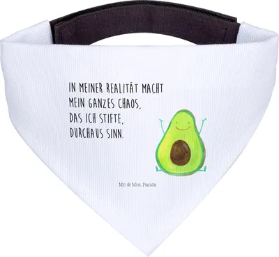 Produktbild von Mr. & Mrs. Panda Halstuch Für Hunde Avocado Glücklich - Weiß - Geschenk, Freude, Chaos, Hund, Tuch, Hundehalstuch