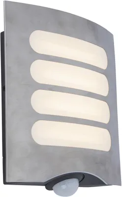 Productafbeelding van LED-buitenwandlamp Farell, gemaakt van roestvrij staal, met bewegingssensor en timer