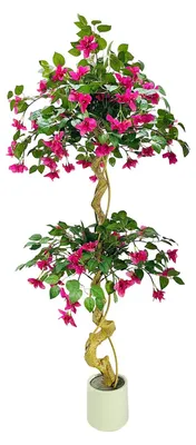 Image de Arbre de bougainvillier artificiel, fleurs en soie réalistes, pour intérieur et extérieur, 150 cm
