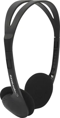 A black pair of Esperanza stereo-audio headphones shown from a diagonal angle against a white background.