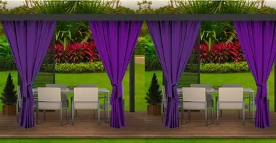 Zdjęcie produktu dla Zasłony ogrodowe 155x240cm fioletowe 4 szt | zasłony do ogrodu | zasłony na taras balkon | zasłony zewnętrzne wodoodporne | zasłony na zewnątrz